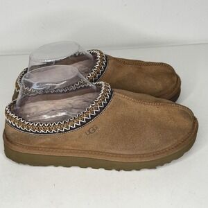 UGG Shoes Womens Size 8 Brown Tasman Suede Clog Slippers Sheepskin Lined Cozy